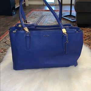 Blue vinyl Coach Satchel